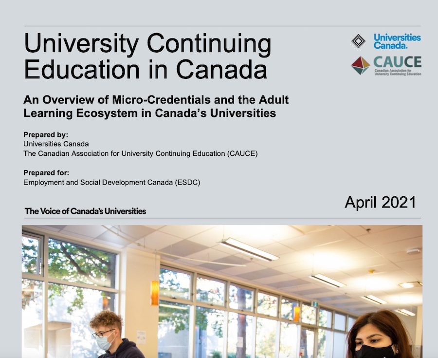University Continuing Education in Canada: An overview of Microcredentials and the Adult Learning Ecosystem in Canada’s Universities